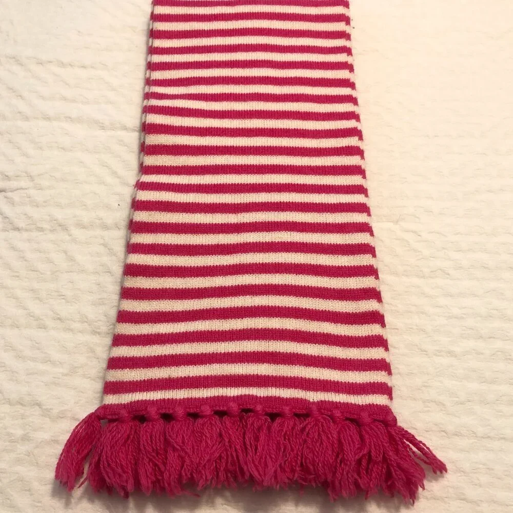 Vineyard Vines Long Pink And White Scarf 8